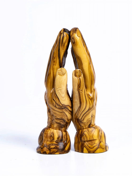 Betende Hände aus nachhaltigem Olivenholz - In Jerusalem gefertigt