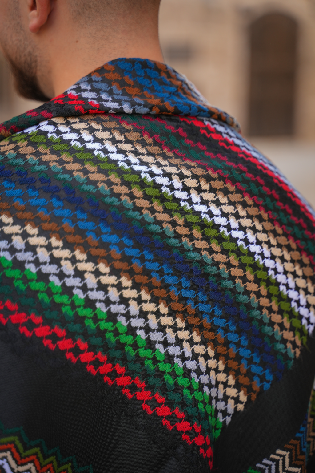 Webmuster der Black Edition Kufiya aus Palästina in bunt