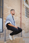 Original Kufiya aus Palästina | klassisch schwarz weiß | handmade in Nablus