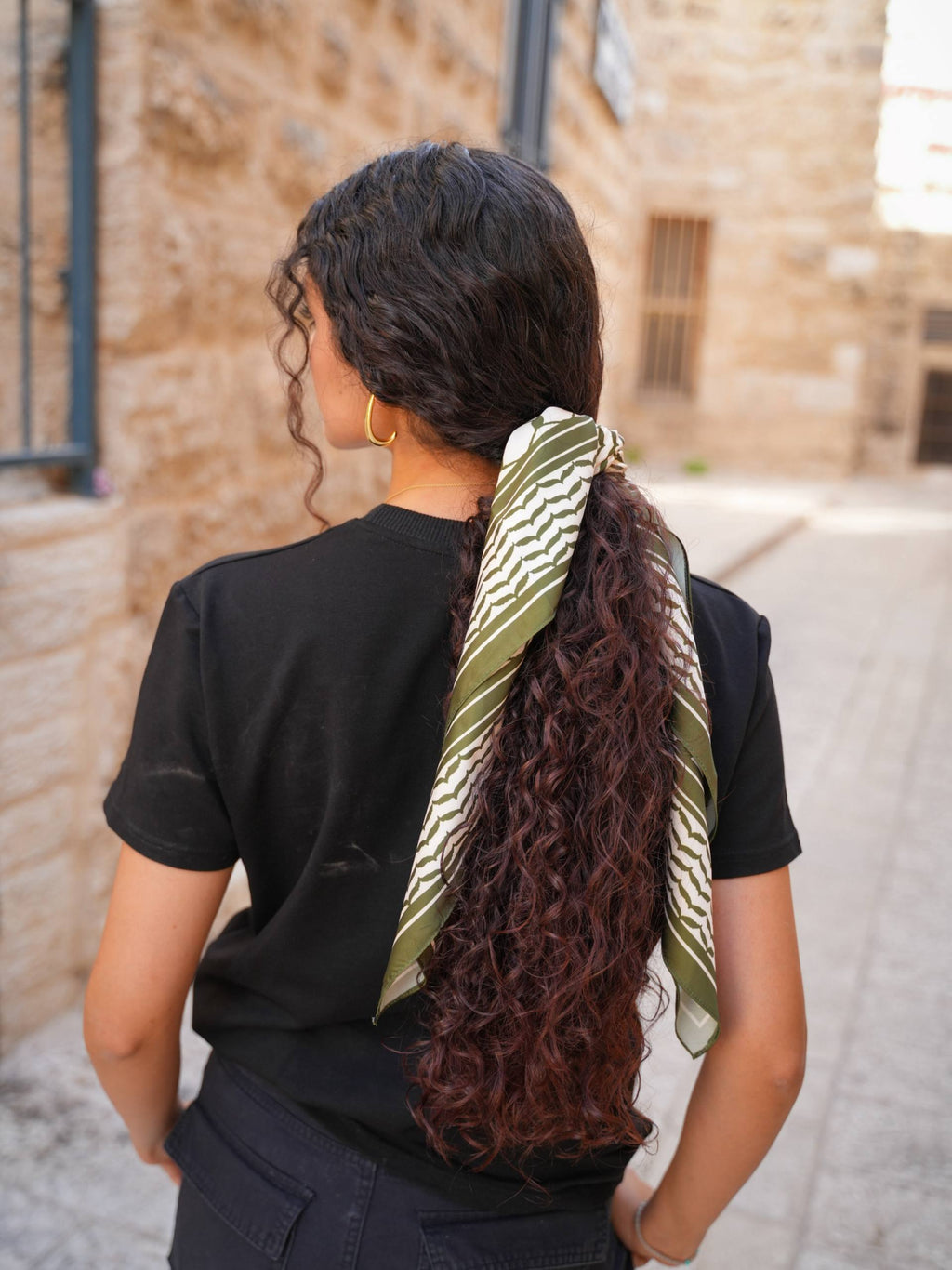 Kufiya Bandana aus Palästina in Oliv