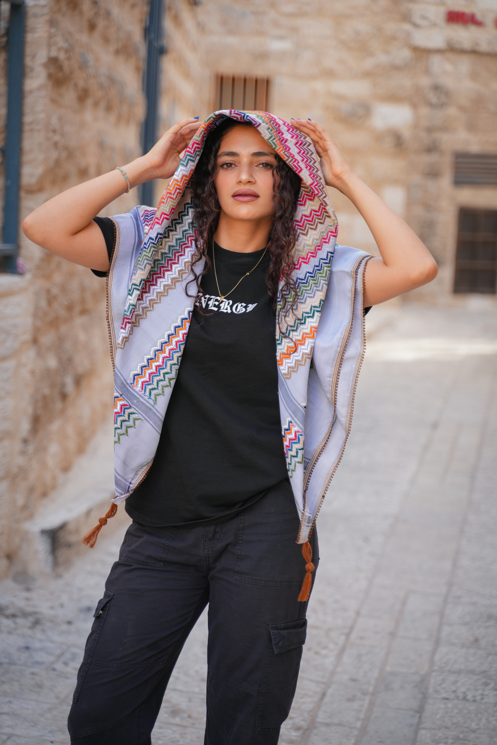 Unsere Kufiya Gaza Stil in den Straßen von Palästina