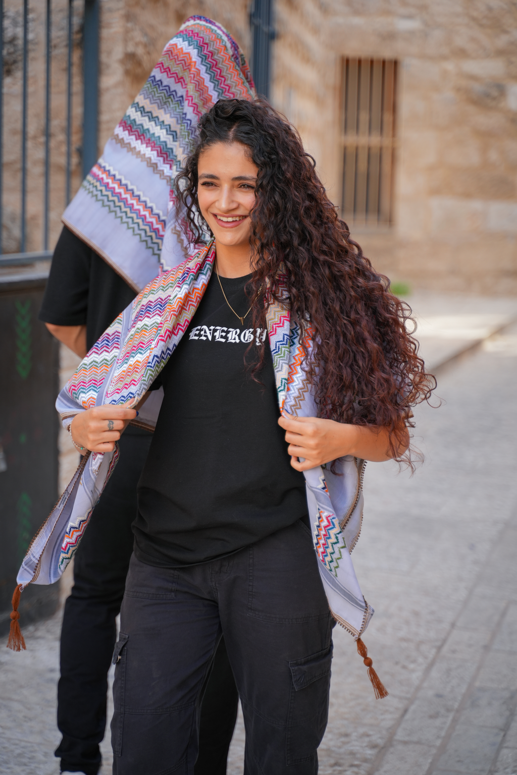 Unsere Kufiya Spirit of Gaza getragen von unseren Models in Palästina