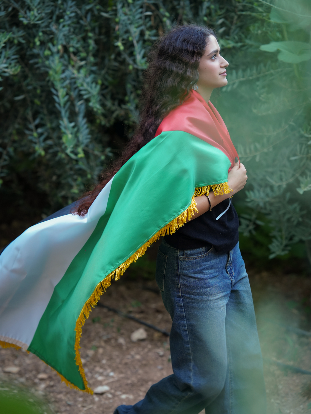 Unser Model trägt die Palästina Flagge