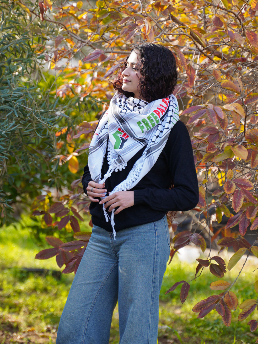 Details of I Stand with Palestine Kufiya