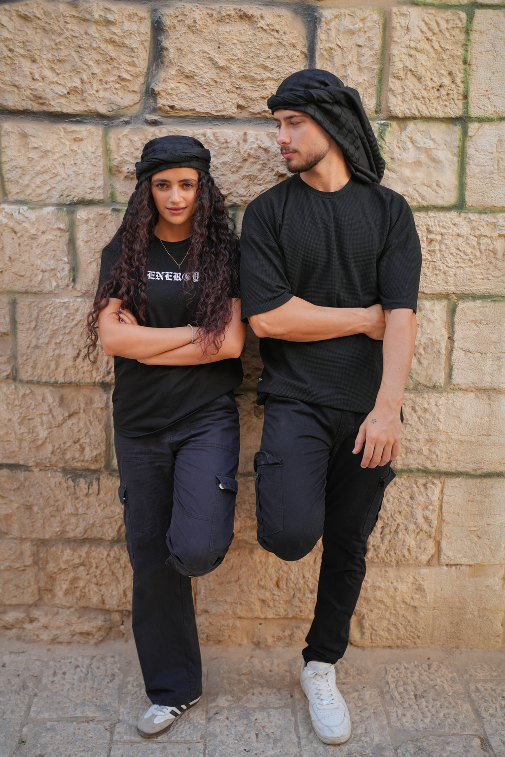 Original Kufiya Black Edition aus Palästina | schwarze Nähte | handmade in Nablus