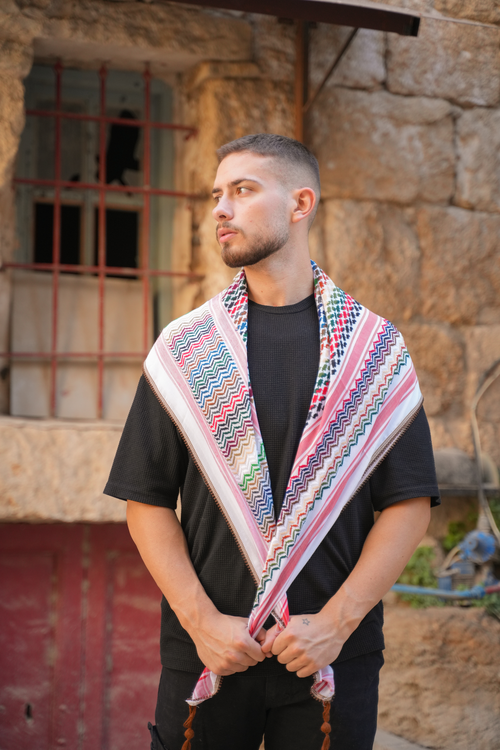 Original Kufiya aus Palästina | bunt | handmade in Nablus