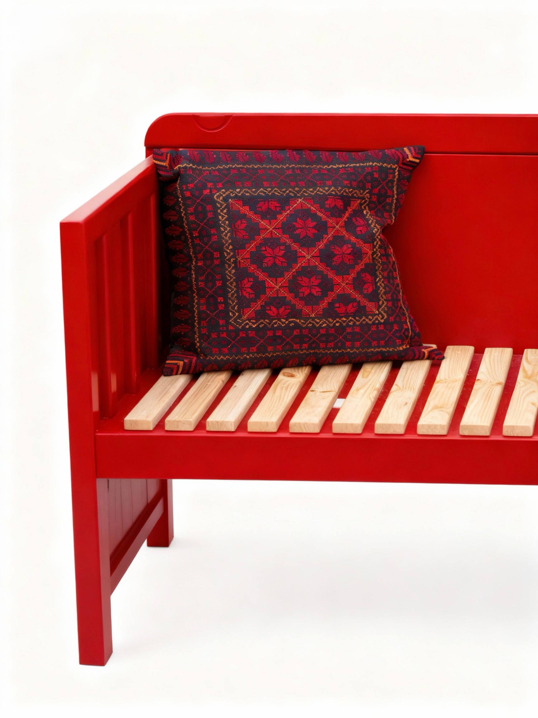 Kissenhülle in dunkelrot - Tatreez handgefertigt in Bethlehem